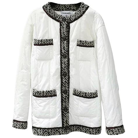 chanel puffer jacket white|Chanel jackets for sale.